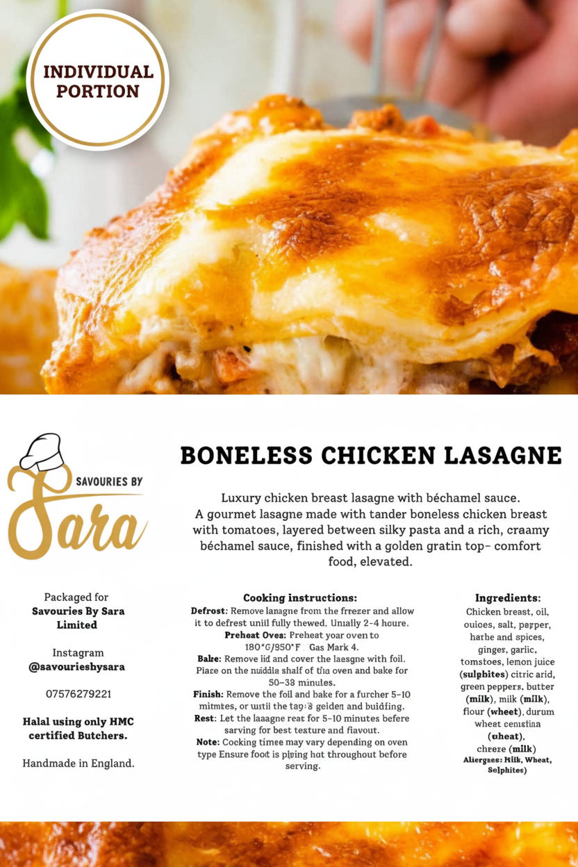 Boneless Chicken Lasagne (Individual Portion)