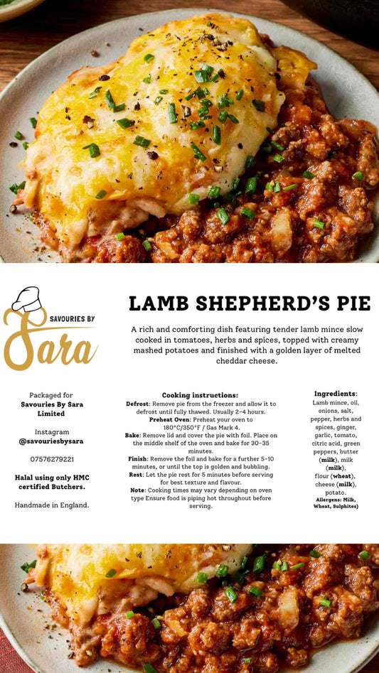 Lamb Shepherd’s Pie (Family size feeds 4-6)